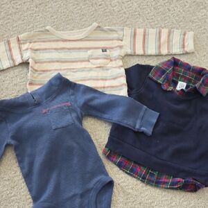 Striped and Solid Kids Long Sleeve Tops Set